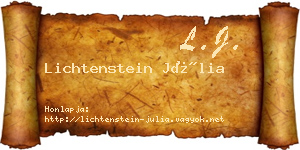 Lichtenstein Júlia névjegykártya